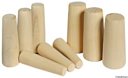 Set of 9 Notfallstopfen aus Holz von 20 bis 49 mm 